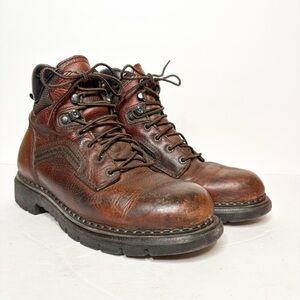 Red Wing Shoes Steel Toe Dark Brown Leather Boots Size 8.5 Men’s